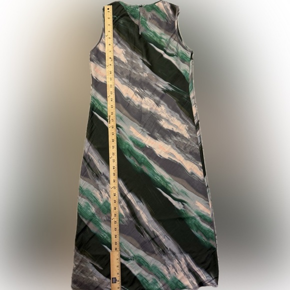 Banana Republic Bias-Cut Midi Dress XS Petite Feather Gray Green Y2K Slip Look - Picture 4 of 5